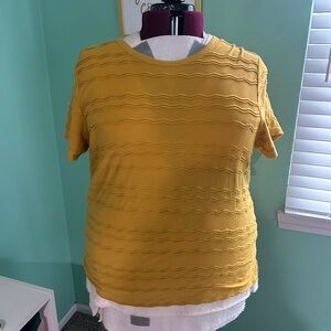 Old Navy Yellow Textured Tee